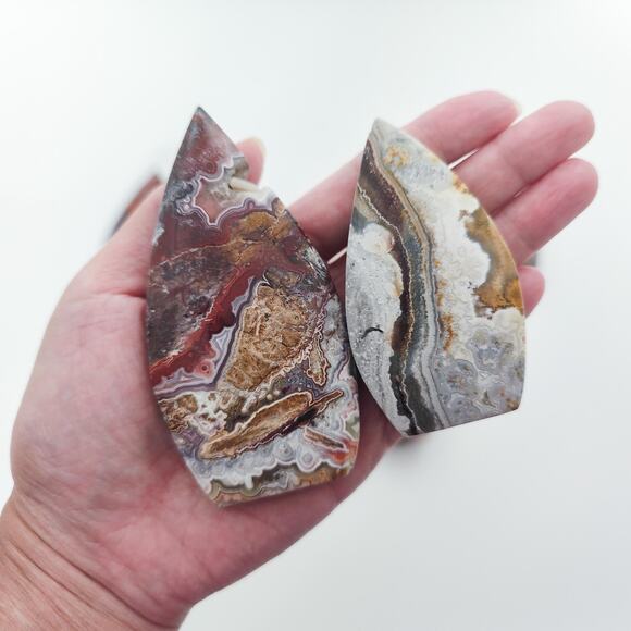 Mexican Lace Agate Freeform Flame Crystal - Picture 5 of 10